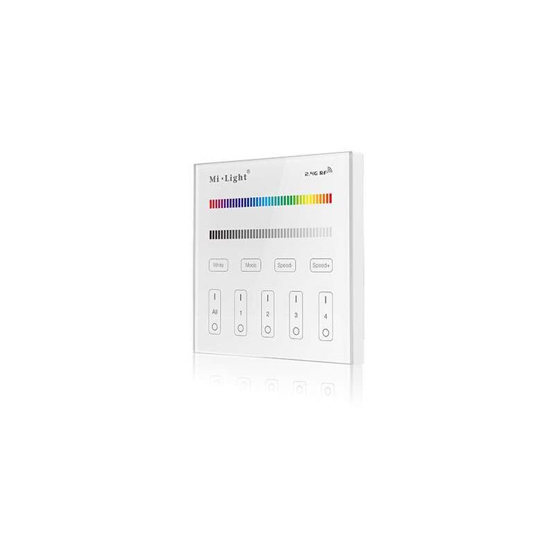 foto del prodotto telecomando da parete dimmerabile a 4 zone con radiofrequenza wireless, bianco rgb rgbw futt3