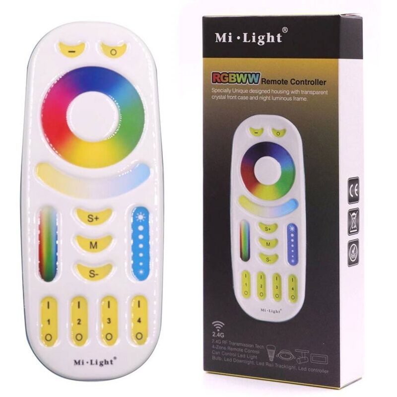foto del prodotto telecomando led rgb cct 4 zone bianco fut092 mi light