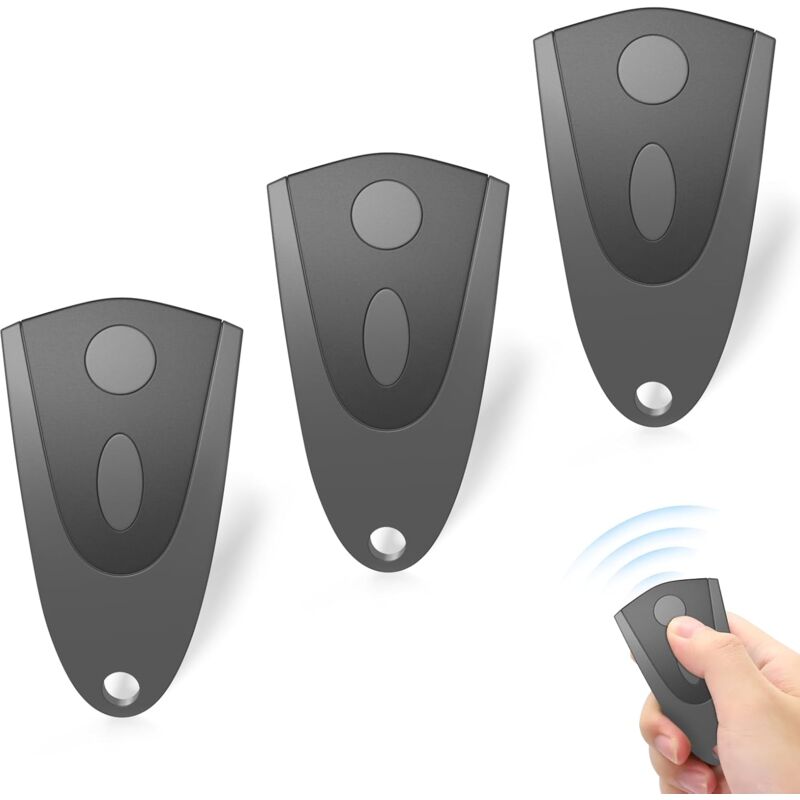 foto del prodotto telecomando per cancello compatibile con novoferm novotron 502 max43 2 512 mix43 2 433,92 mhz segnale acustico per porta del garage 2 canali nero