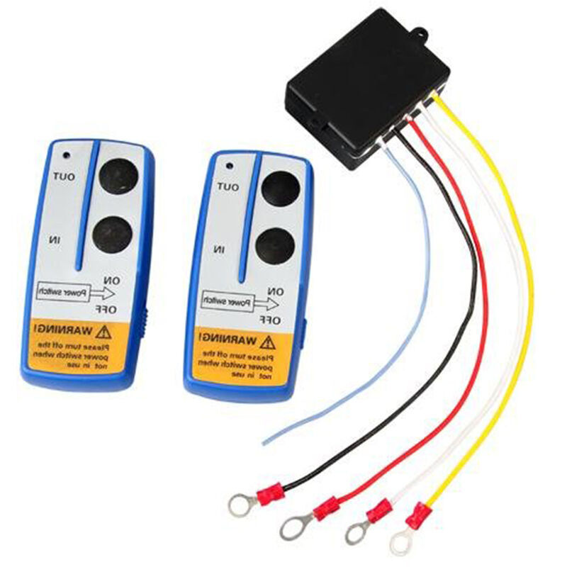 foto del prodotto telecomando per verricello wireless da 12 v, 2 pezzi, resistente, portata 78 20 m, con spia luminosa per jeep atv suv