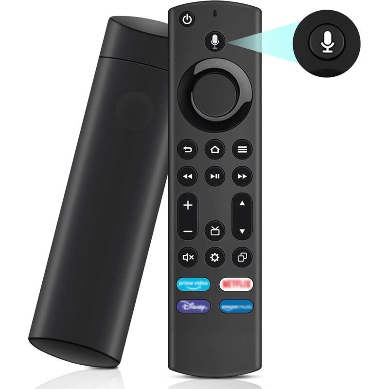 foto del prodotto telecomando sostitutivo vocale 4a generazione , telecomando sostitutivo con funzione vocale per smart tv stick generazione 2 e 3, per smart tv cube