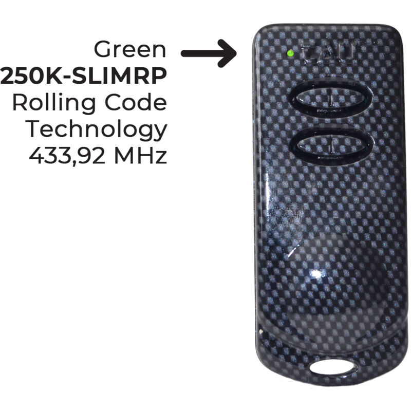 foto del prodotto telecomando trasmettitore tau p 250k slimrp k slim rolling code 2 canali 433,92