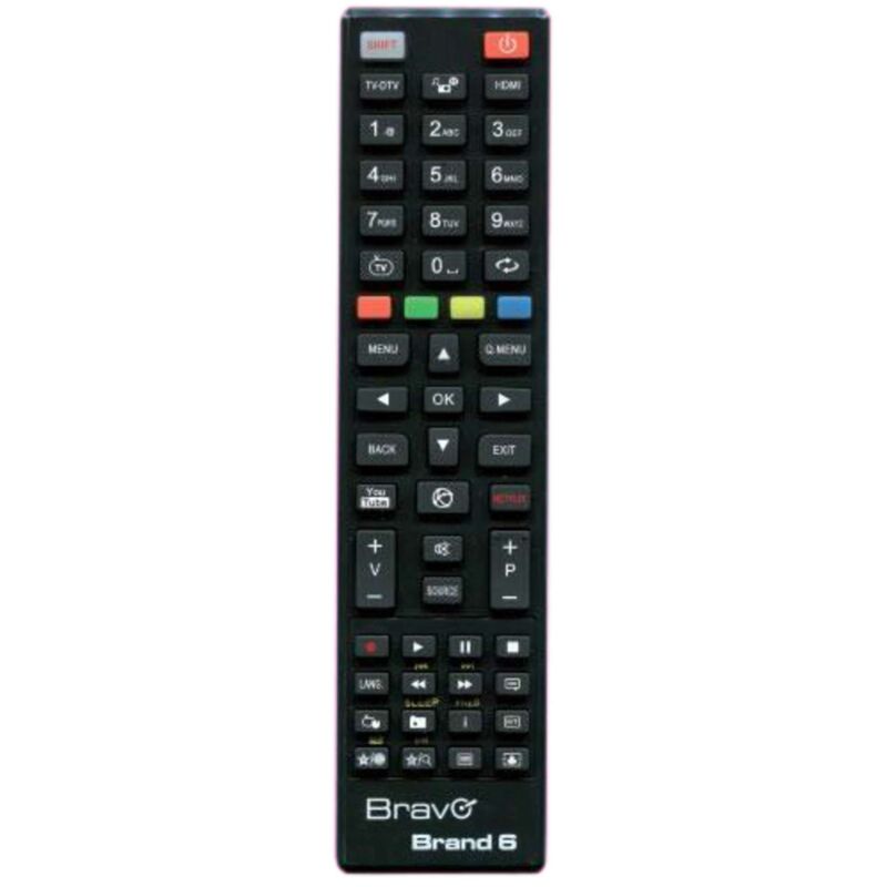 foto del prodotto telecomando tv bravo brand 6 telefunken