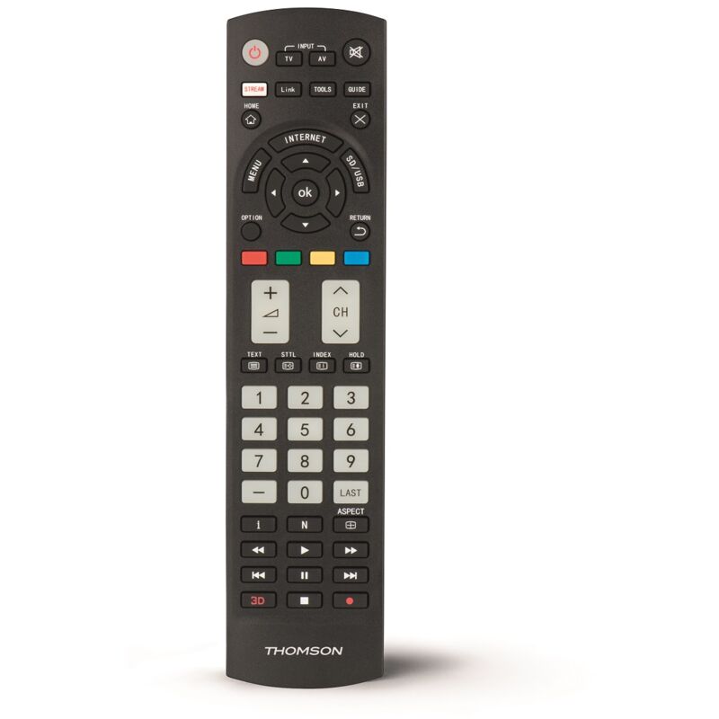 foto del prodotto telecomando tv panasonic telecomando universale con pulsanti auto luminosi, facile programmazione nero hama