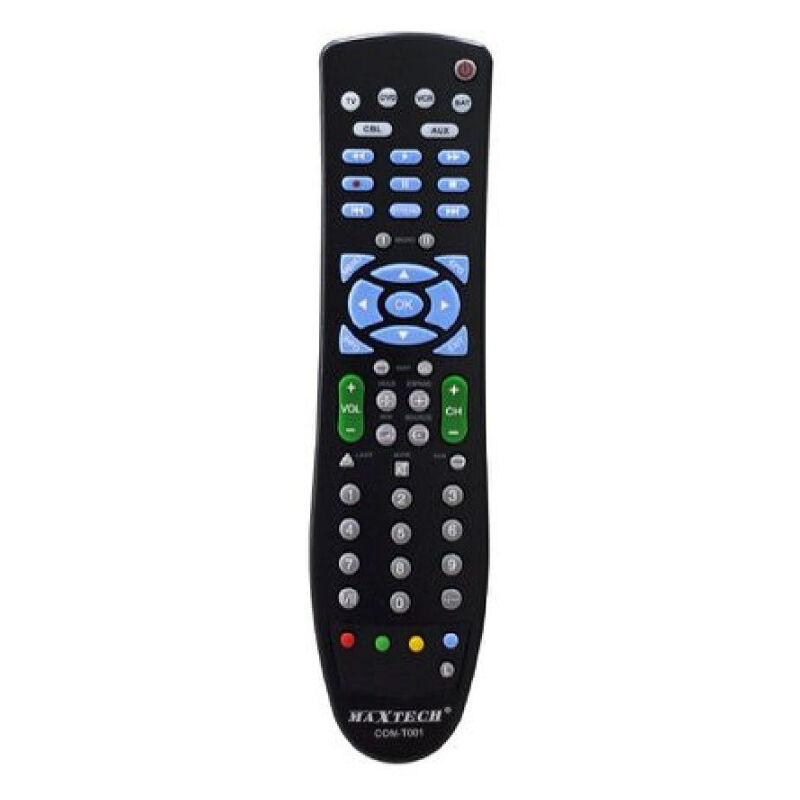 foto del prodotto telecomando universale 6 in 1 tv dvd vcr sat dvb t aux pile aaa com t001 maxtech