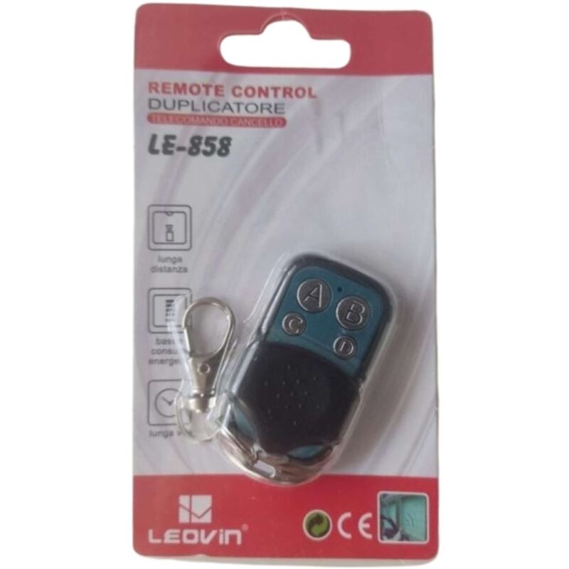 foto del prodotto telecomando universale rf le 858 radiocomando 433.92 porte cancelli confezione package