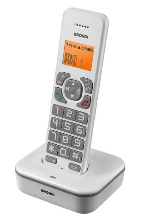 foto del prodotto telefono cordless brondi bravo star bianco grigio