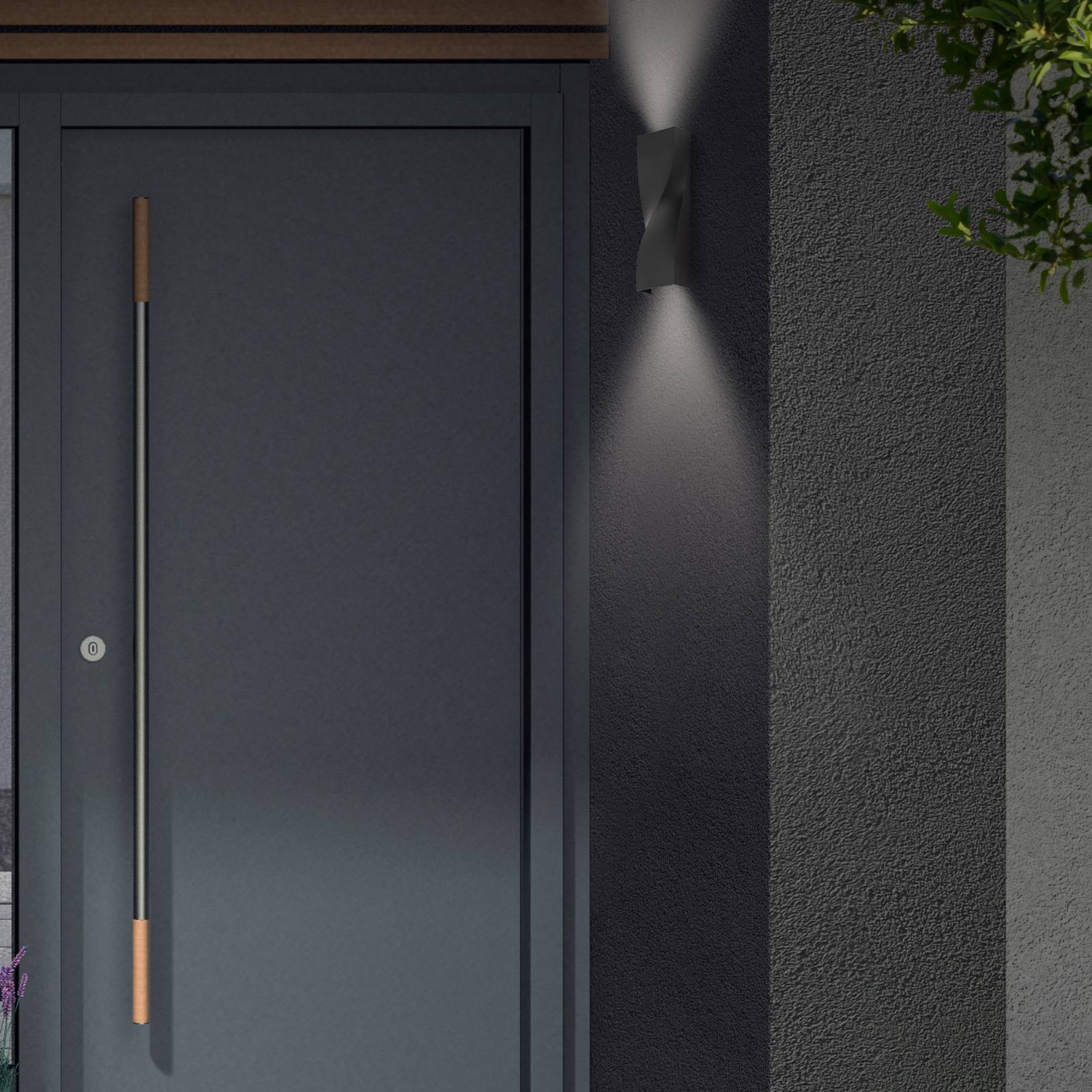 foto del prodotto telefunken applique led da esterni br gge up/down nero 4.000k