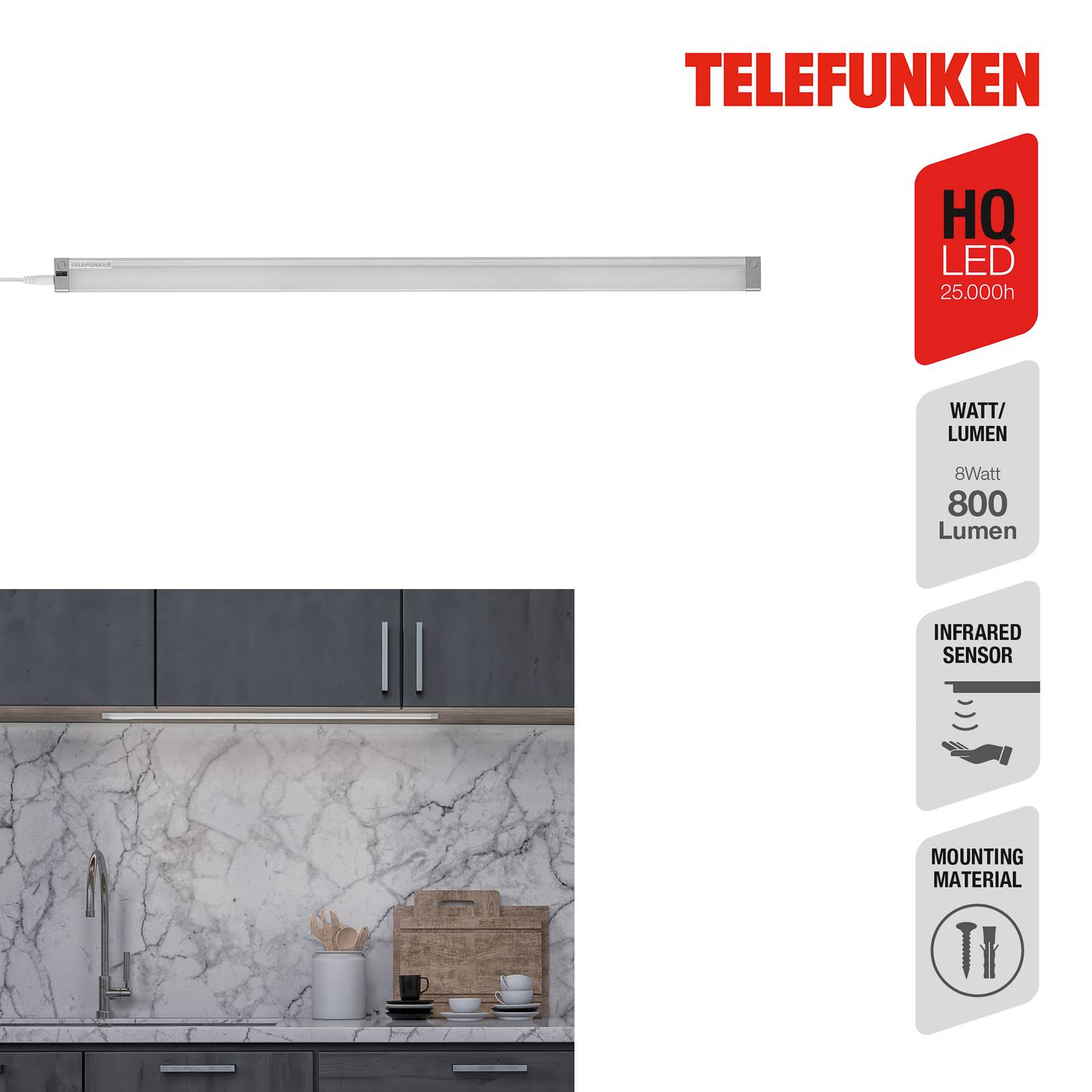 foto del prodotto telefunken lampada led per mobili zeus, lunghezza 57 cm