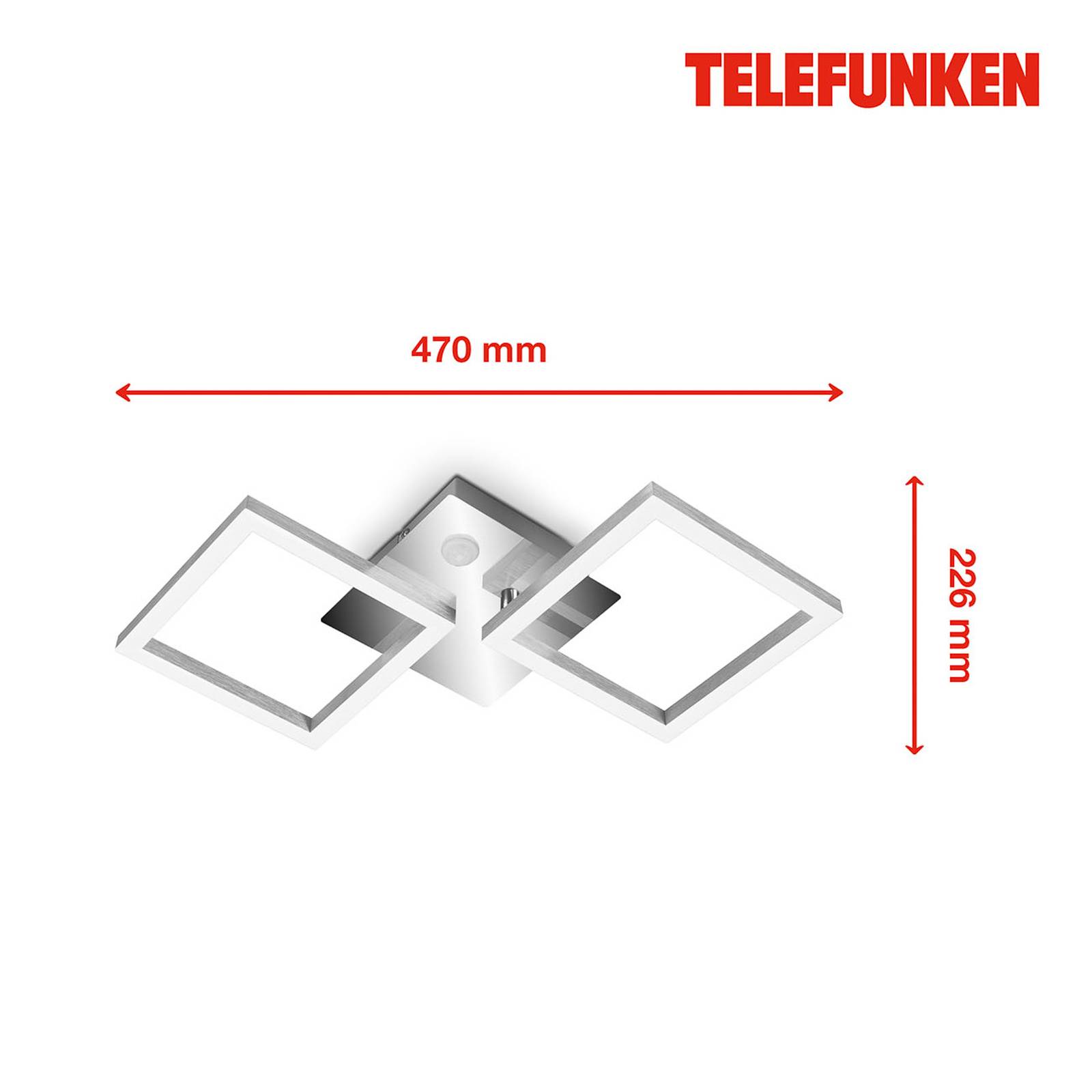 foto del prodotto telefunken plafoniera led a sensore frame cromo alu 47x23cm