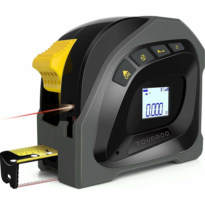 foto del prodotto telemetro laser con display lcd retroilluminato, metro a nastro, distanziometro laser da 40 m, metro a nastro da 5 m, laser per misurazione,