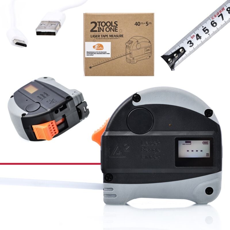 foto del prodotto telemetro laser digitale rosfix con misuratore