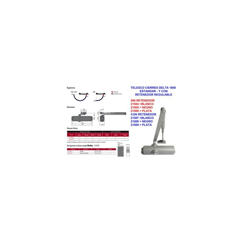 foto del prodotto telesco chiusure delta 1800 standard bianco as1859s.bl