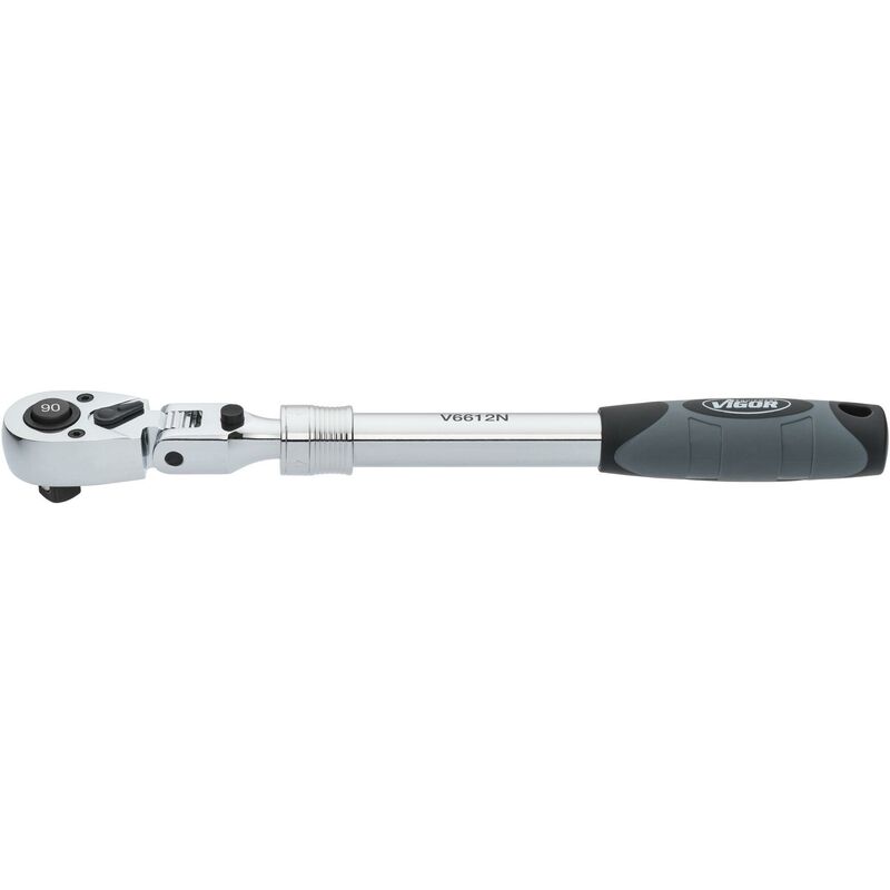 foto del prodotto telescopic reversible ratchet with hinge joint v6612n attacco quadro, massiccio, 1 2 di pollice 12,5 mm 490 mm