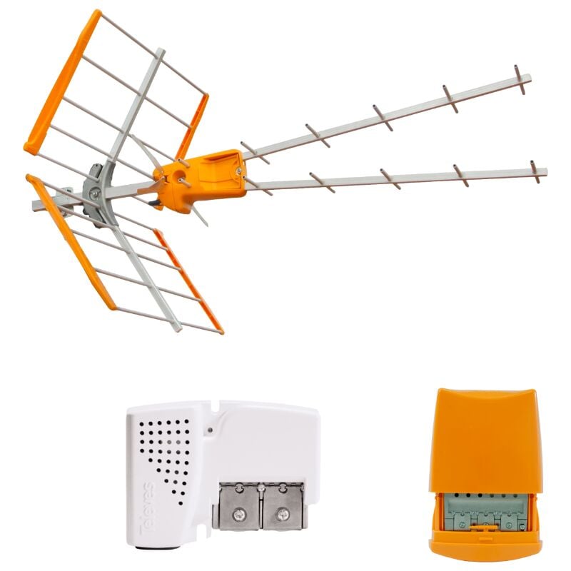 foto del prodotto televes kit antenna tv v zenit uhf csg amplificatore da palo 3 ingressi easyf alimentatore picokom 149290