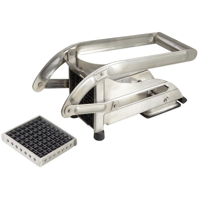 foto del prodotto tellier n3023v tagliapatate domestico a 2 grigliecon base a ventosa, acciaio inox