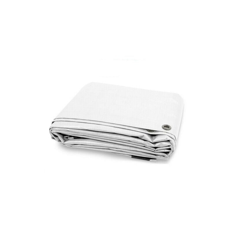 foto del prodotto telo 3x3 mt occhiellato bianco copertura in pvc antistrappo multiuso