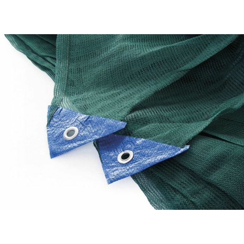 foto del prodotto telo antispina rete per raccolta olive 10x10 mt 90 gr mq con apertura colore verde con angoli rinforzati