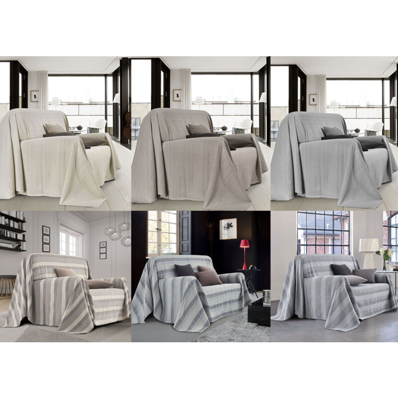 foto del prodotto telo arredo copridivano multiuso copritutto cotone modello sharane arredatutto, misura2 piazzecolorebeige-tortora