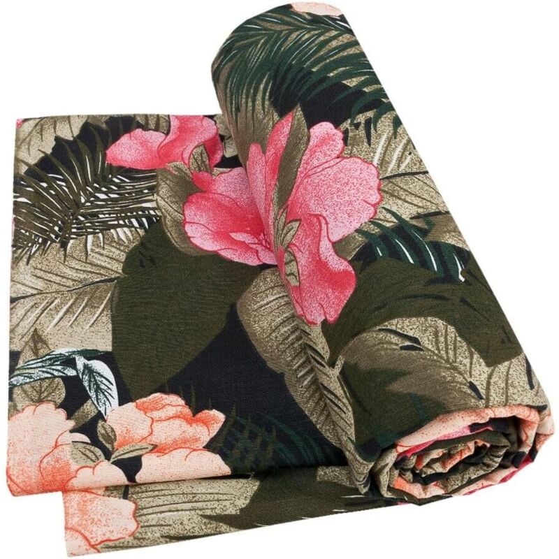 foto del prodotto telo arredo copridivano palme tropicale cotone copri tutto letto gran foulard multiuso 260x280 cm