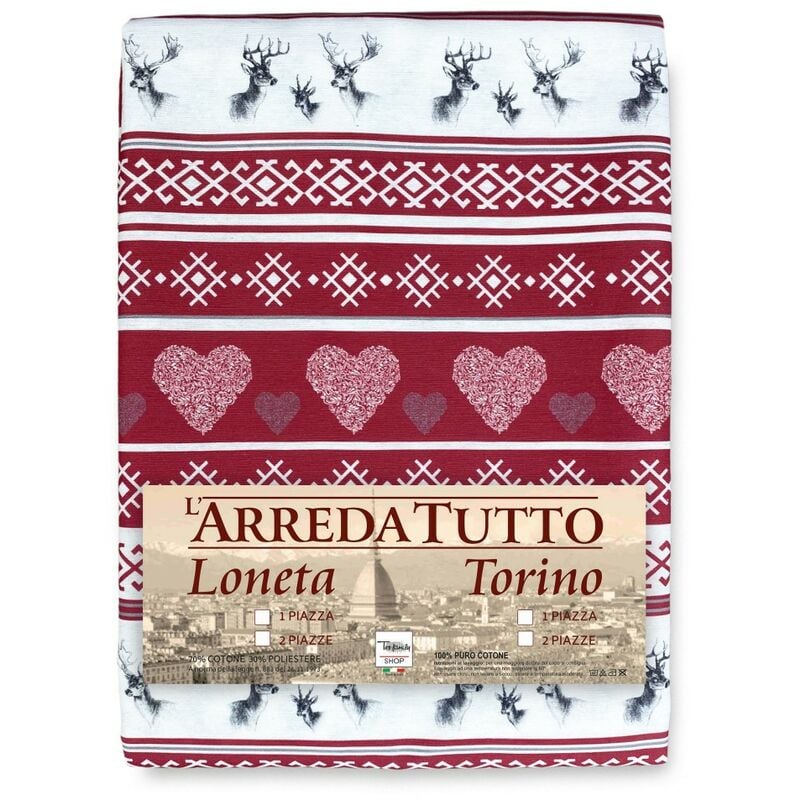 foto del prodotto telo arredo copritutto gran foulard copriletto copridivano cervino rosso 2 piazze