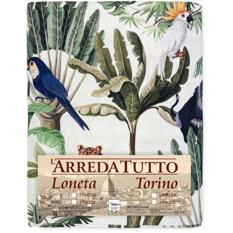 foto del prodotto telo arredo copritutto gran foulard copriletto copridivano giungla 1 piazza