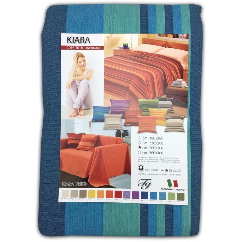 foto del prodotto telo arredo copritutto gran foulard copriletto copridivano kiara blu 1 piazza