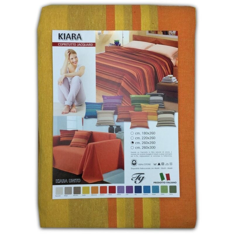 foto del prodotto telo arredo copritutto gran foulard copriletto copridivano kiara giallo 1 piazza
