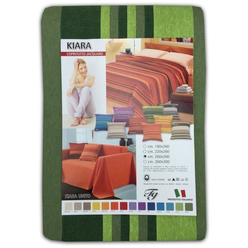 foto del prodotto telo arredo copritutto gran foulard copriletto copridivano kiara verde 1 piazza