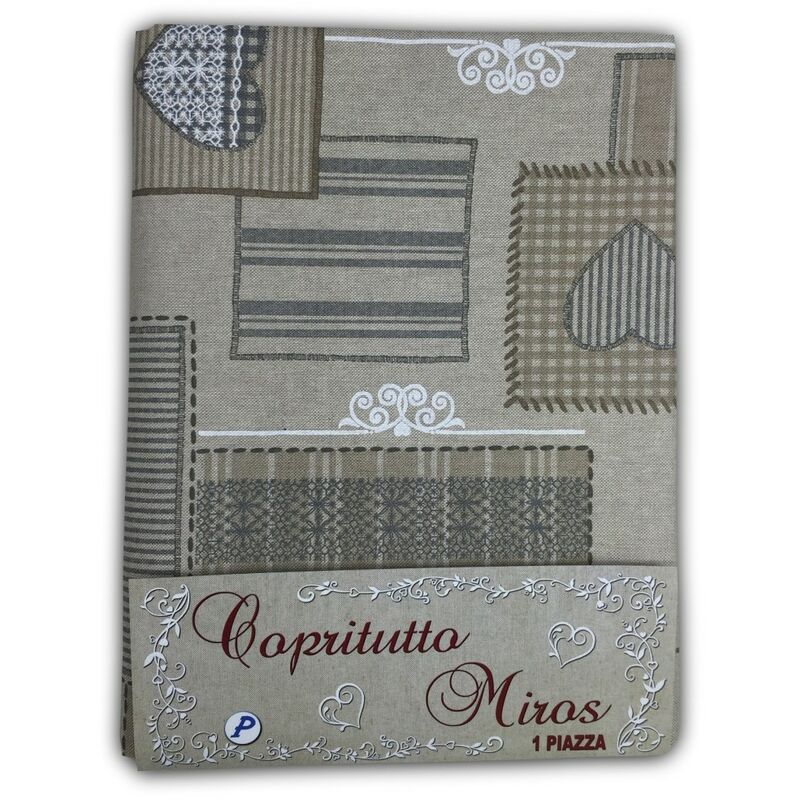 foto del prodotto telo arredo copritutto gran foulard copriletto copridivano tessuto brasserie beige 1 piazza