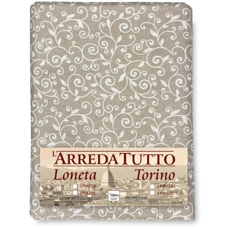 foto del prodotto telo arredo copritutto gran foulard copriletto copridivano tessuto dory arabesco bianco 2 piazze