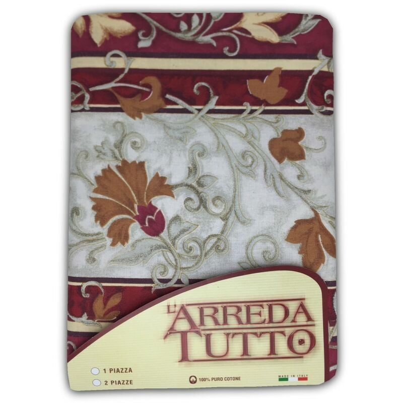 foto del prodotto telo arredo copritutto gran foulard copriletto copridivano tessuto edera bordeaux 1 piazza