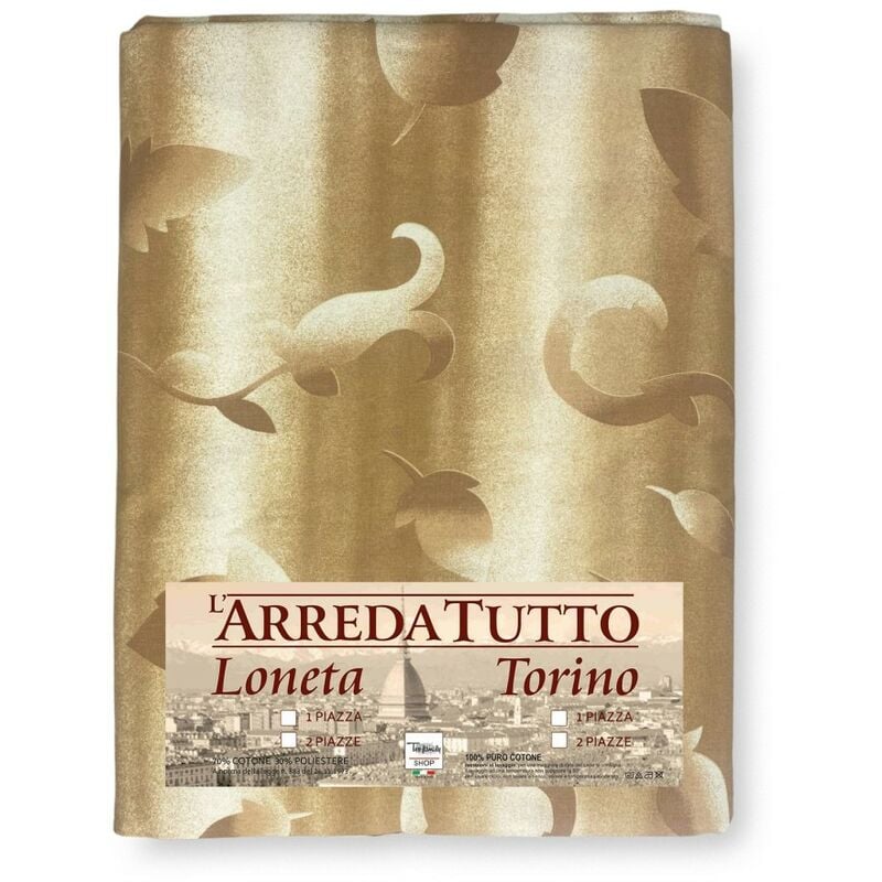 foto del prodotto telo arredo copritutto gran foulard copriletto copridivano tessuto foglia beige 1 piazza