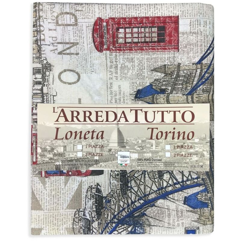 foto del prodotto telo arredo copritutto gran foulard copriletto copridivano tessuto loneta londra inglese new18 1 piazza
