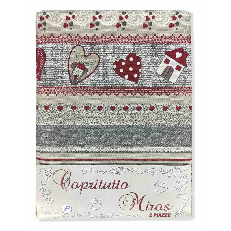 foto del prodotto telo arredo copritutto gran foulard copriletto copridivano tessuto miros welcome rosso 1 piazza