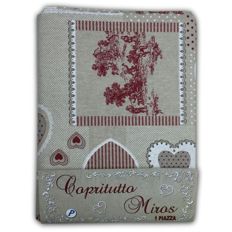 foto del prodotto telo arredo copritutto gran foulard copriletto copridivano tessuto pigalle rosso 1 piazza