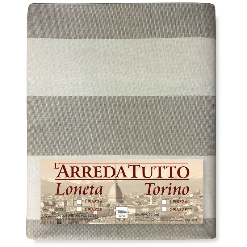 foto del prodotto telo arredo copritutto gran foulard copriletto copridivano tessuto rigone beige 1 piazza