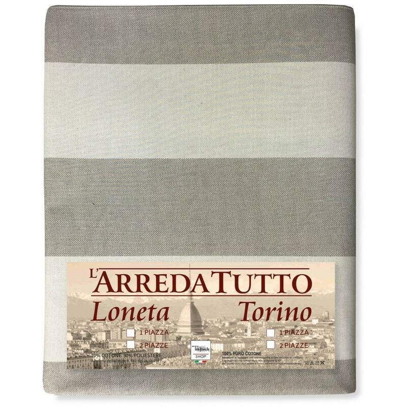 foto del prodotto telo arredo copritutto gran foulard copriletto copridivano tessuto rigone beige 2 piazze