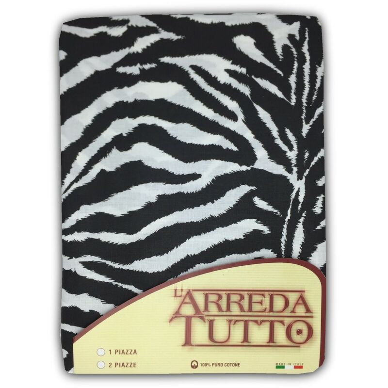 foto del prodotto telo arredo copritutto gran foulard copriletto copridivano tessuto zebrato 2 piazze