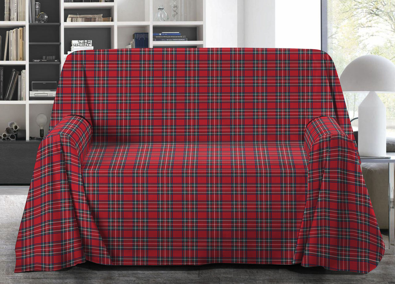 foto del prodotto telo arredo copritutto multiuso salvadivano in 100 cotone scozzese kilt matrimoniale kilt