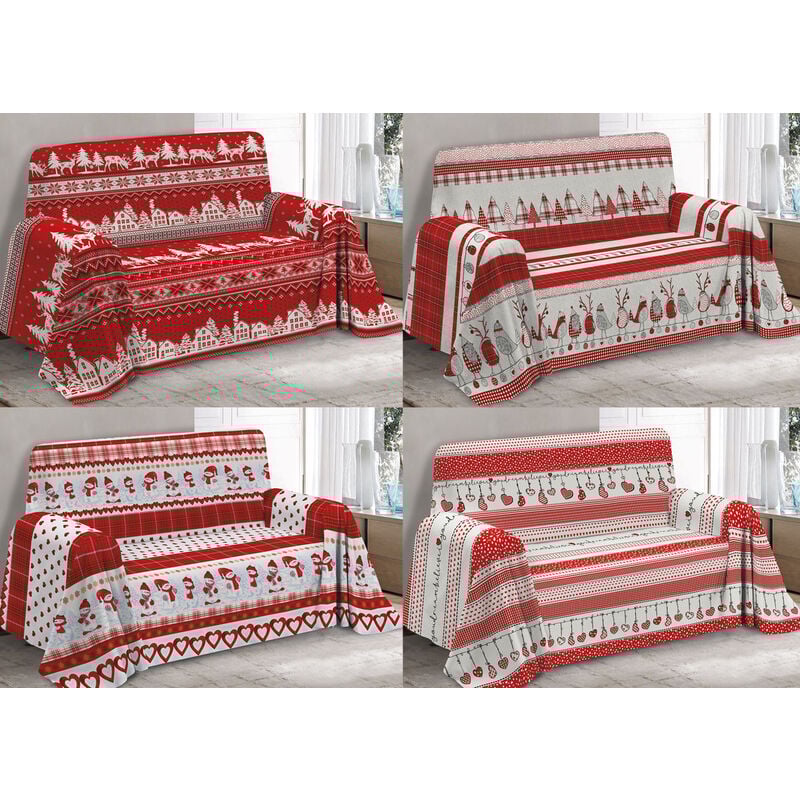 foto del prodotto telo arredo granfoulard copritutto cotone copriletto multiuso disegni invernali ob, misura1 piazzacoloreoliver rosso