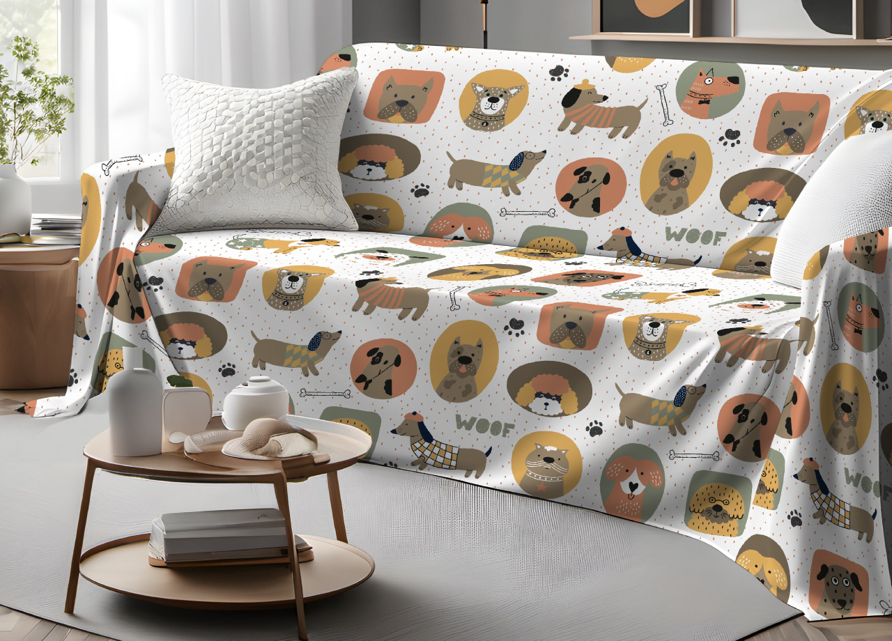 foto del prodotto telo arredo granfoulard copritutto salvadivano 100 cotone dis. cani 25 gi singolo cani 25