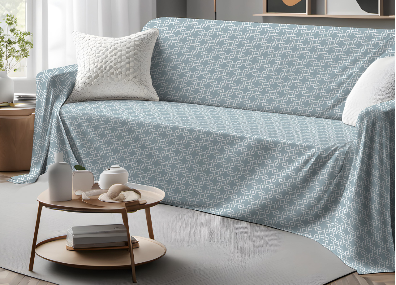 foto del prodotto telo arredo granfoulard copritutto salvadivano 100 cotone dis. catena matrimoniale verde