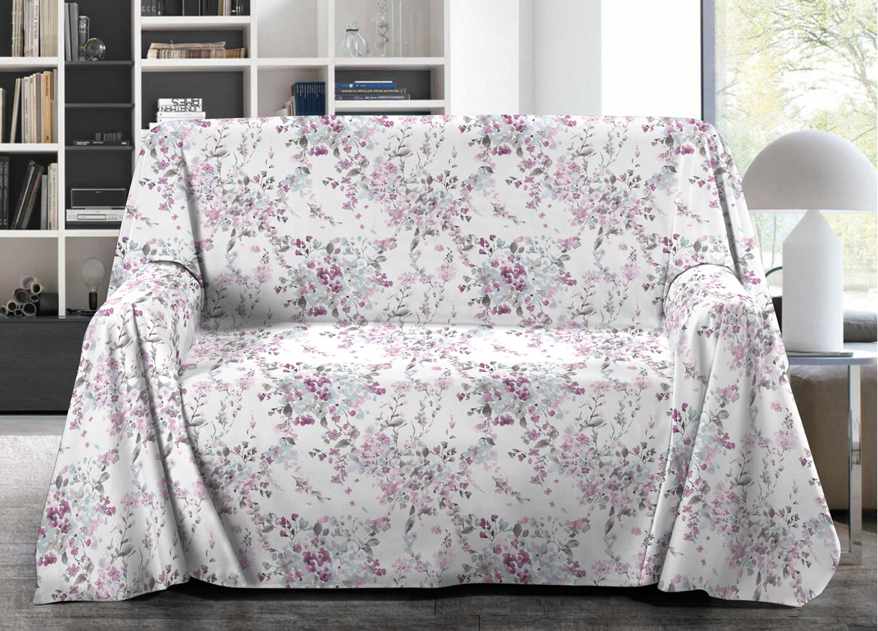 foto del prodotto telo arredo granfoulard copritutto salvadivano 100 cotone disegno acquarello singolo acquarello