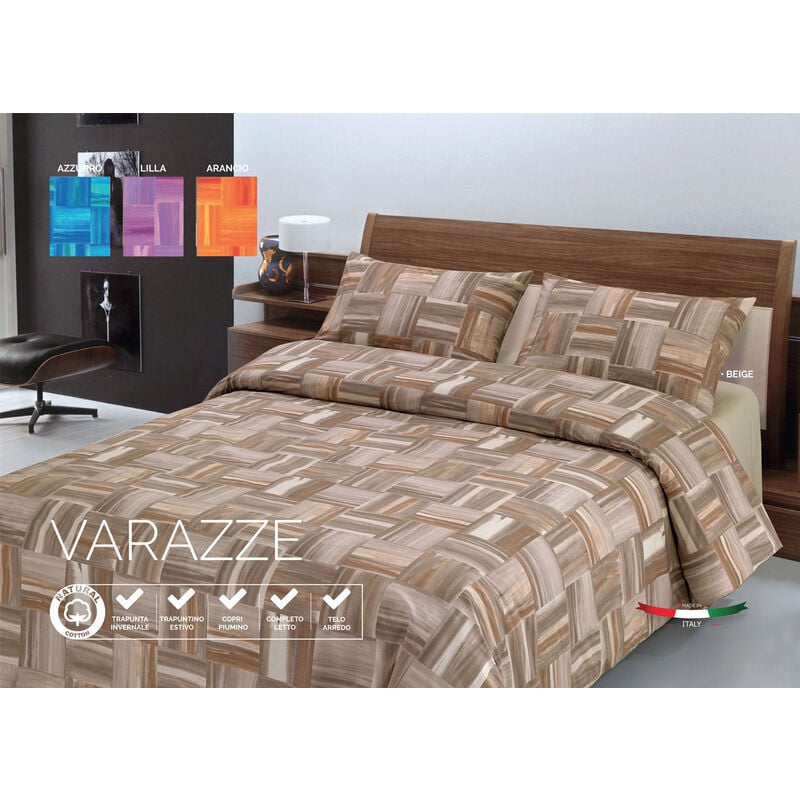 foto del prodotto telo arredo multiiuso copritutto in 100 cotone disegno varazze, misurasingolocolorebeige