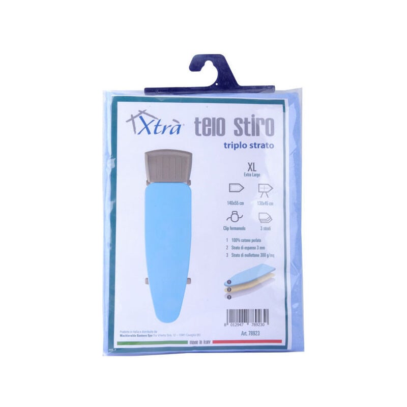 foto del prodotto telo asse stiro 3 strati clip 140x55 xtra 09902