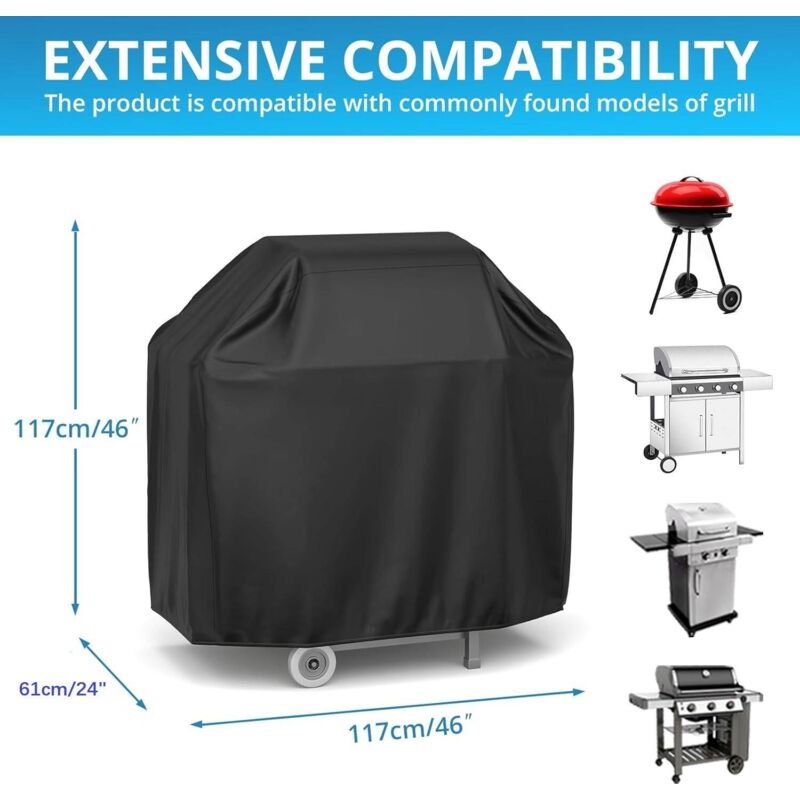 foto del prodotto telo copri barbecue 117x61x117cm nero telo copri barbecue impermeabile 210d telo protettivo per barbecue anti uv anti acqua anti umidit per weber