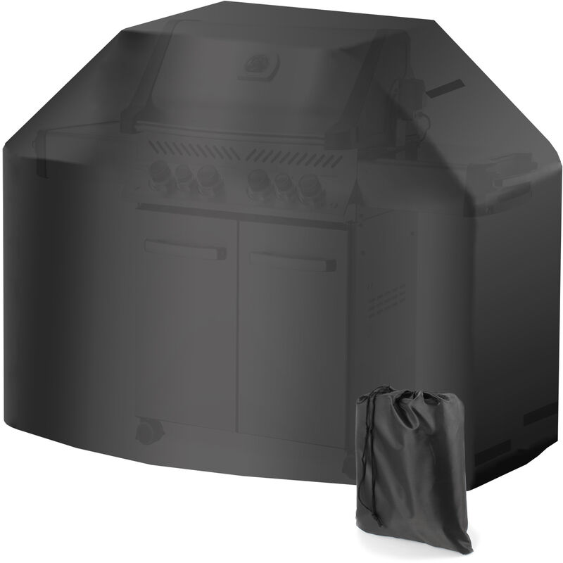 foto del prodotto telo copri barbecue 152x71x112cm in pvc impermeabile, nero, uso universale, lavabile toboli