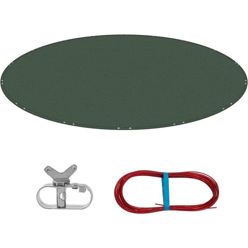 foto del prodotto telo copri piscina rotondo 305cm. per copertura per piscina di 244 270cm. telo impermeabile per esterno invernale in pe 200g m . con occhielli.