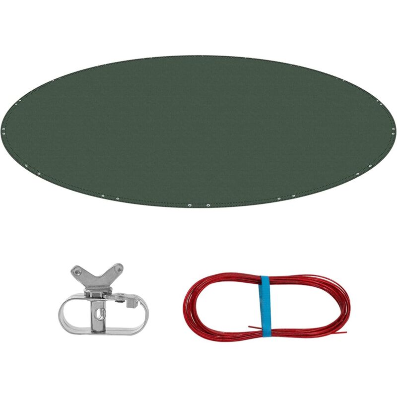 foto del prodotto telo copri piscina rotondo 610cm. per copertura per piscina di 500 550cm. telo impermeabile per esterno invernale in pe 200g m . con occhielli.
